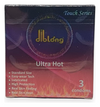 Prezervative subțiri DIBLONG Ultra Hot, cu efect de încălzire, lubrifiate, din latex, 52 ± 2 mm, 3 buc