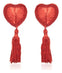 Accesorii pentru sani Heart Nipples Tassels din satin, autoadezive