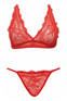 Set lenjerie intima Ouno, 2 Piese – compleu sexy cu sutien si chiloti din dantela S/M, rosu