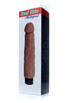 Vibrator realistic Real Skin Multispeed 20 cm,intensitate vibratii reglabila, crem