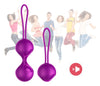 Set bile vaginale cu 10 moduri de vibratii pentru exercitii Kegel, telecomanda wirelss si incarcare USB, silicon premium, mov SOLLUXE® Every box holds joy-unbox it!