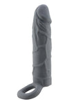 Prelungitor realist din silicon Pretty Love pentru barbati - manson penis cu efect de marire, negru