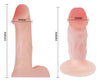 Strap-On Jessica cu 2 dildo-uri flexibile din silicon, 10 cm și 9 cm, cu centură reglabilă, bej
