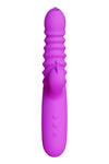 Vibrator Bunny Thruster cu tripla stimulare: punctul G, clitoris, anal si 10 moduri de vibratii, incarcare USB, silentios, silicon premium