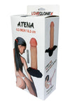 Strap on realist ATENA LOVECLONEX 16.5 cm din silicon cu centura reglabila, bej ErosVita