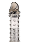 Manson din silicon cu striatii Power Stud Sleeve pentru barbati - prelungitor penis cu efect de marire, gri