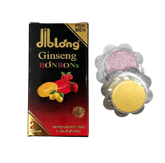 DIBLONG Bomboane afrodisiace premium concentrate, GINSENG BONBONS for MEN, pentru potenta, erectie, impotriva ejacularii, 100% natural, 1 cutie x 2 buc - 021160