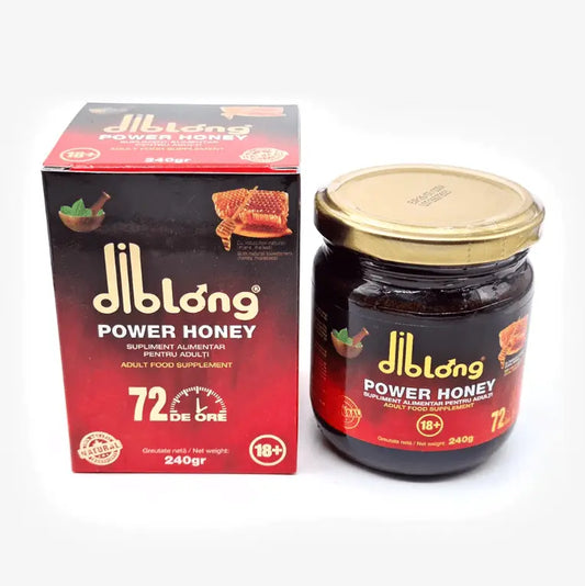 DIBLONG Miere afrodisiac premium concentrat POWER HONEY, pentru cresterea libidoului, potenta, erectie, ejaculare precoce, Unisex, 100% natural, 240 gr - 020576