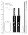 Set bondage cu zgarda, lesa si catuse din piele B&W Ouch! accesorii BDSM cu prinderi si detalii metalice, negru