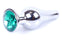 Dop anal Jewellery Silver Butt Plug 9.5 cm, verde