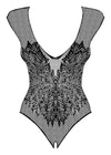 Body Obsessive B112 - lenjerie erotică din plasă fină cu decupaje și model sexy, negru