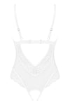 Body Heavenlly – lenjerie seducătoare transparentă cu decupaje și dantelă, alb