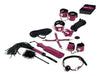 Master & Slave Bondage Game – Kit 10 piese, Animal Print Magenta