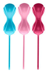Set 3 bile vaginale Satisfyer pentru exercitii Kegel, silicon premium, dimensiune M (medium), duble ErosVita