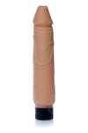 Vibrator realist Real Skin Multispeed 22 cm, intensitate vibratii reglabila, bej ErosVita