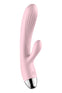 Vibrator Rabbit G-spot cu 10 moduri de vibratii, functie de incalzire si incarcare USB, flexibil, silentios, silicon premium, roz