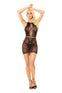 Rochie Lilou – lenjerie erotică din plasă fină cu decupaje și model sexy S-L, negru