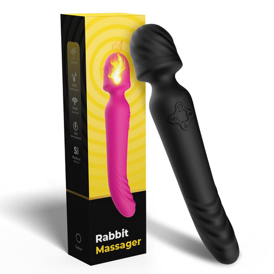 Vibrator Wand Mission cu 9 moduri de vibratii, functie de incalzire si incarcare USB, silentios, negru SOLLUXE® Every box holds joy-unbox it!