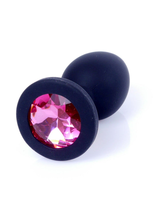 Dop anal Pink Diamond Jewellery Butt Plug Small 7 cm, silicon negru SOLLUXE® Every box holds joy-unbox it!