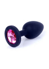 Dop anal Pink Diamond Jewellery Butt Plug Small 7 cm, silicon negru SOLLUXE® Every box holds joy-unbox it!