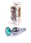 Dop anal Jewellery Dark Silver Butt Plug 9.5 cm, verde SOLLUXE Every box holds joy - unbox it!