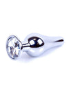 Dop anal Jewellery Silver Butt Plug 9.5 cm, transparent SOLLUXE® Every box holds joy-unbox it!