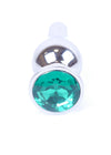 Dop anal Jewellery Silver Butt Plug 9.5 cm, verde SOLLUXE Every box holds joy - unbox it!