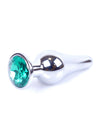 Dop anal Jewellery Silver Butt Plug 9.5 cm, verde SOLLUXE Every box holds joy - unbox it!