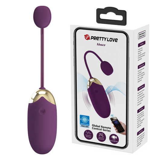 Ou vibrator ABNER cu 12 moduri de vibratii si control prin aplicatie, incarcare USB, silentios, silicon premium, mov Erosvita