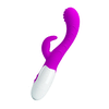 Vibrator punctul G BRUNO cu stimulator clitoris si 7 moduri de vibratii, flexibil, silicon premium, roz Erosvita