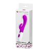 Vibrator punctul G BRUNO cu stimulator clitoris si 7 moduri de vibratii, flexibil, silicon premium, roz Erosvita