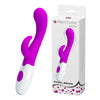Vibrator punctul G BRUNO cu stimulator clitoris si 7 moduri de vibratii, flexibil, silicon premium, roz Erosvita