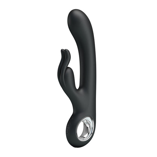 Vibrator Rabbit G-spot CARINA cu 7 moduri de vibratii si incarcare USB, flexibil, silicon premium, negru Erosvita