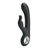 Vibrator Rabbit G-spot CARINA cu 7 moduri de vibratii si incarcare USB, flexibil, silicon premium, negru Erosvita