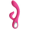 Vibrator G-spot FRITZ cu stimulator clitoris si 12 moduri de vibratii, incarcare USB, flexibil, silicon premium, roz Erosvita