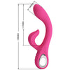 Vibrator G-spot FRITZ cu stimulator clitoris si 12 moduri de vibratii, incarcare USB, flexibil, silicon premium, roz Erosvita