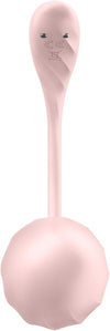 Ou vibrator Satisfyer Ribbed Petal cu 12 moduri de vibratii, control prin aplicatie si telecomanda wireless, incarcare magnetica USB, silentios, silicon premium, roz Erosvita
