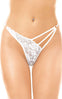 Chiloti tanga din dantela alba si bretele laterale cu decupaje sexy M/L, alb