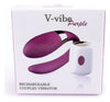 Vibrator pentru cuplu V-Vibe cu 7 moduri de vibratii, telecomanda wireless si incarcare USB, silentios, silicon premium, mov SOLLUXE® Every box holds joy-unbox it!