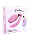 Vibrator pentru cuplu V-Vibe cu 7 moduri de vibratii, telecomanda wireless si incarcare USB, silentios, silicon premium, roz SOLLUXE® Every box holds joy-unbox it!