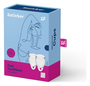 Set 2 cupe menstruale Satisfyer din silicon medical premium, Feel Confident, transparent ErosVita