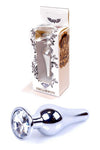 Dop anal Jewellery Silver Butt Plug 9.5 cm, transparent SOLLUXE® Every box holds joy-unbox it!