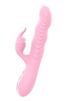 Vibrator Rabbit G-spot MARCIA cu 20 moduri de vibratii, functie incalzire, miscari rotatie, miscari sus/jos, incarcare USB, silentios, silicon premium, roz