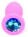 Dop anal Light Blue Diamond Jewellery Butt Plug Small 7 cm, silicon roz SOLLUXE® Every box holds joy-unbox it!