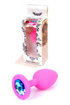 Dop anal Light Blue Diamond Jewellery Butt Plug Small 7 cm, silicon roz SOLLUXE® Every box holds joy-unbox it!