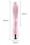 Vibrator Rabbit G-spot cu 10 moduri de vibratii, functie de incalzire si incarcare USB, flexibil, silentios, silicon premium, roz Erosvita