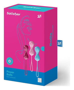 Set 3 bile vaginale Satisfyer pentru exercitii Kegel, silicon premium, dimensiune M (medium), duble ErosVita