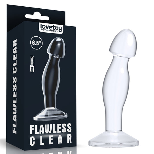 Dildo CRYSTAL 16.5 cm pentru stimulare punctul G si prostata, flexibil, transparent
