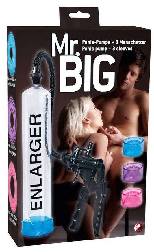 Pompa pentru marire penis 3-Sleeve System Pump Mr. Big cu 3 manşoane, crestere sustinuta si erectie puternica, manuala ErosVita