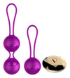 Set bile vaginale cu 10 moduri de vibratii pentru exercitii Kegel, telecomanda wirelss si incarcare USB, silicon premium, mov SOLLUXE® Every box holds joy-unbox it!